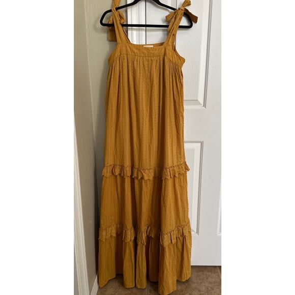 NWT Sezane Albana Long Maxi Dress 38 Size 6 Saffron - Picture 2 of 7